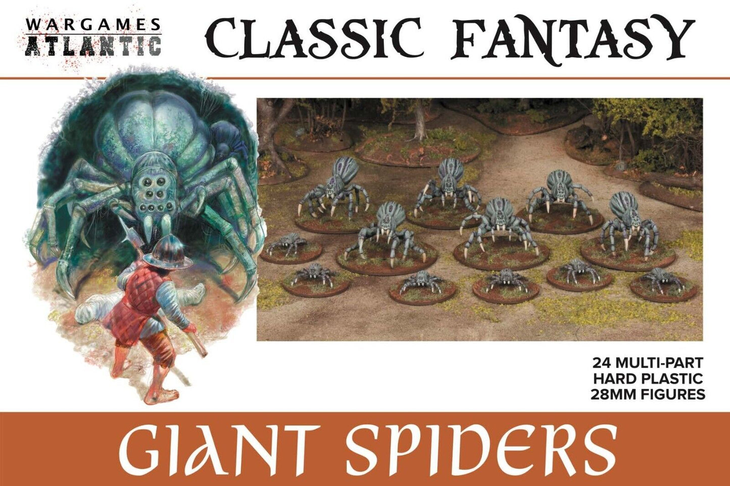 Wargames Atlantic Giant Spiders 24x Miniatures Classic Fantasy FREE POST