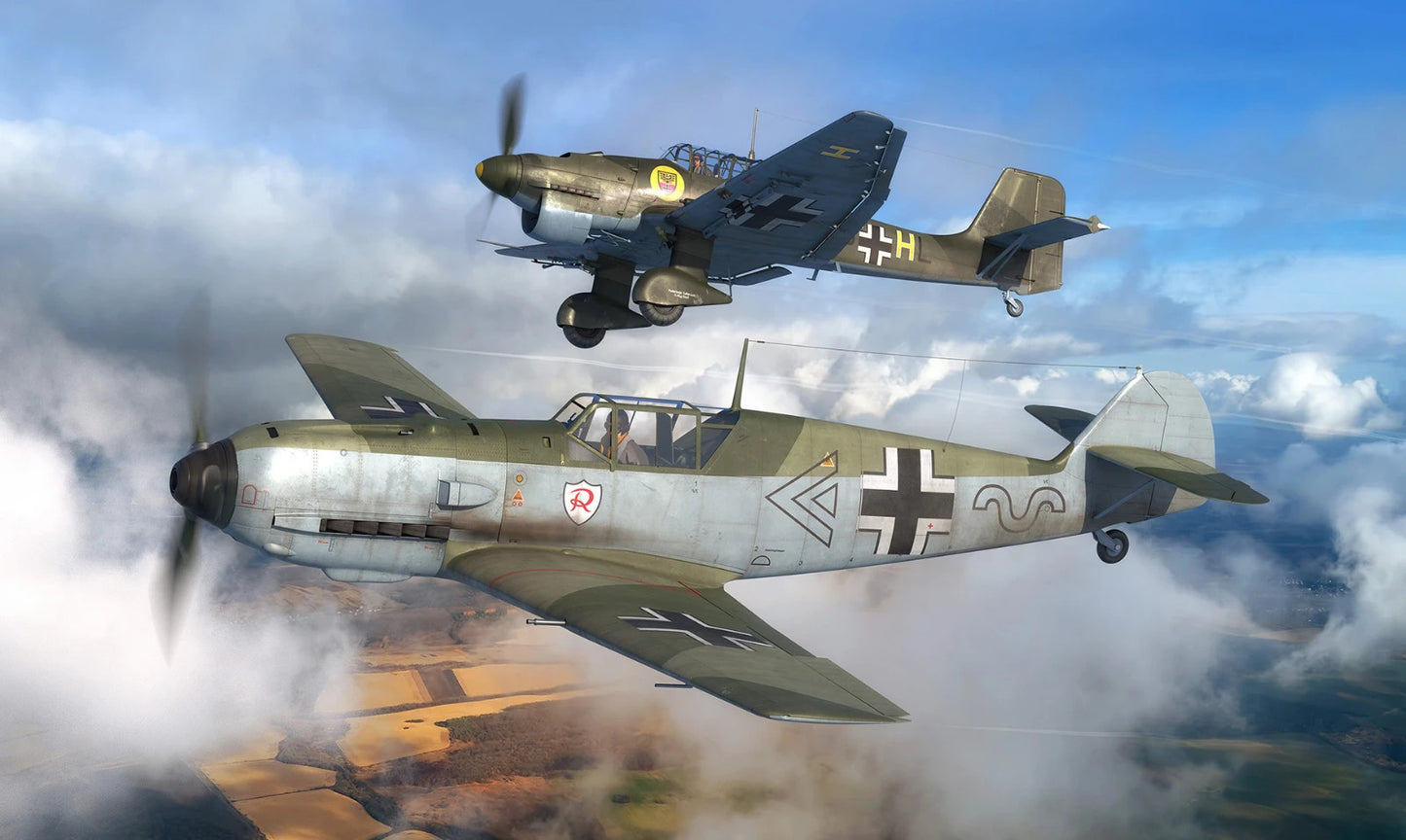 Messerschmitt Me109 And Stuka Twin Model Kit Set By Revell Scale 1:144 R63770