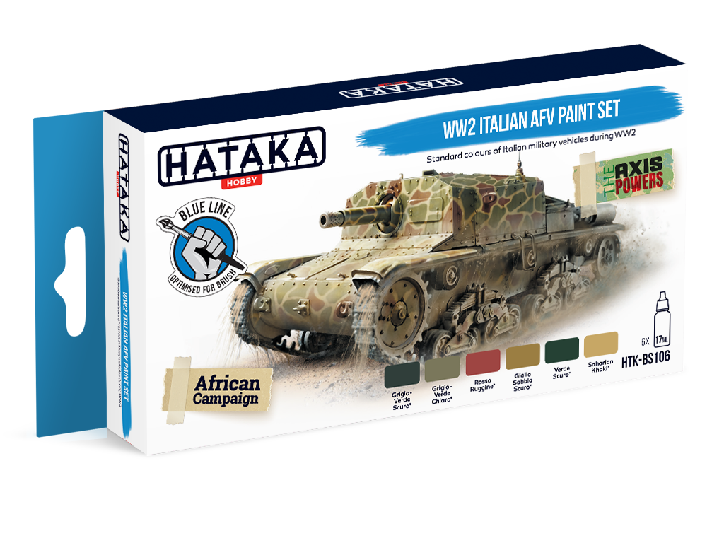 HTK-BS106 Hataka Blue Line WW2 Italian AFV Paint Set product image
