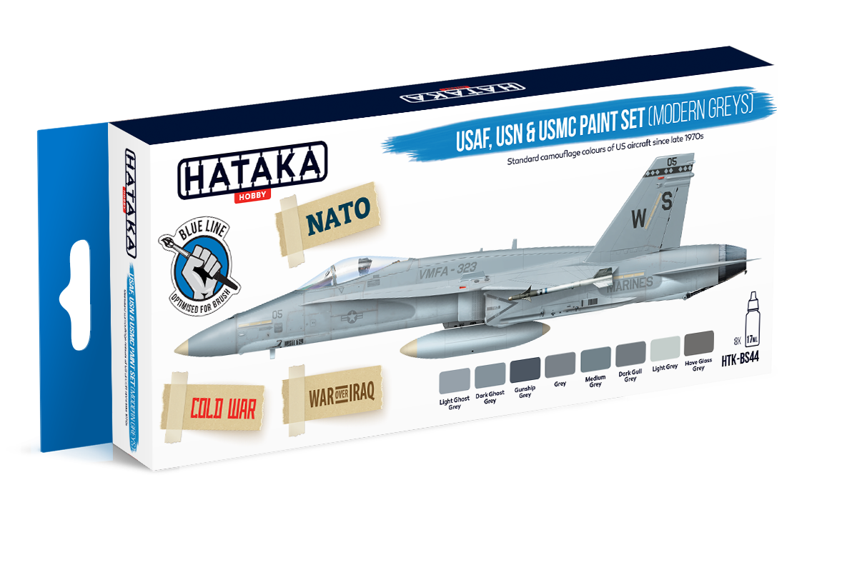 HTK-BS44 Hataka USAF USN USMC Modern Greys Paint Set product image
