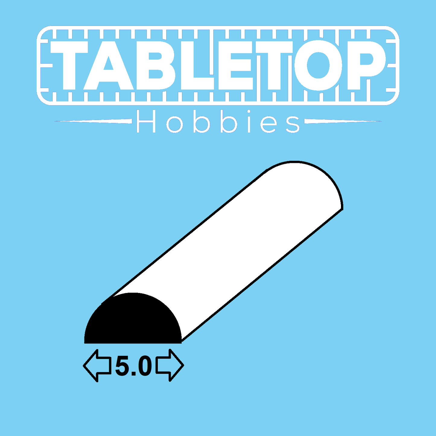 ABS Styrene Semicircle Half Round Beading Section Strip Model 1-5mm Diameter