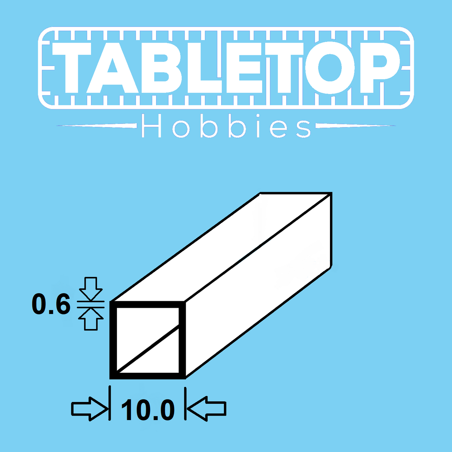 ABS Styrene Square Plastic Tube 2 To 10mm Diameter x 250mm Long Multibuy