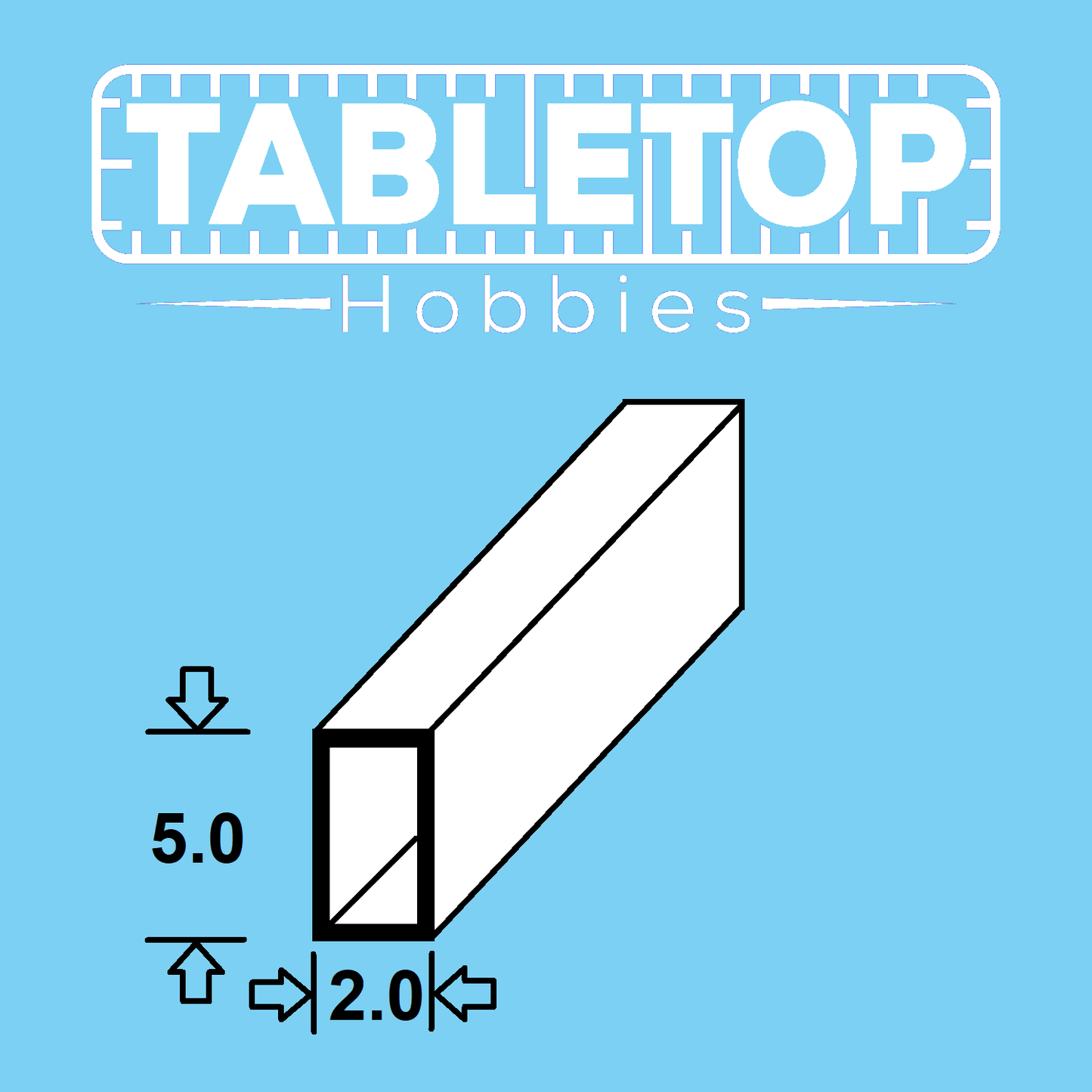 ABS Styrene Plastic Rectangular Flat Tube Section Modeller Choose Profile 25cm