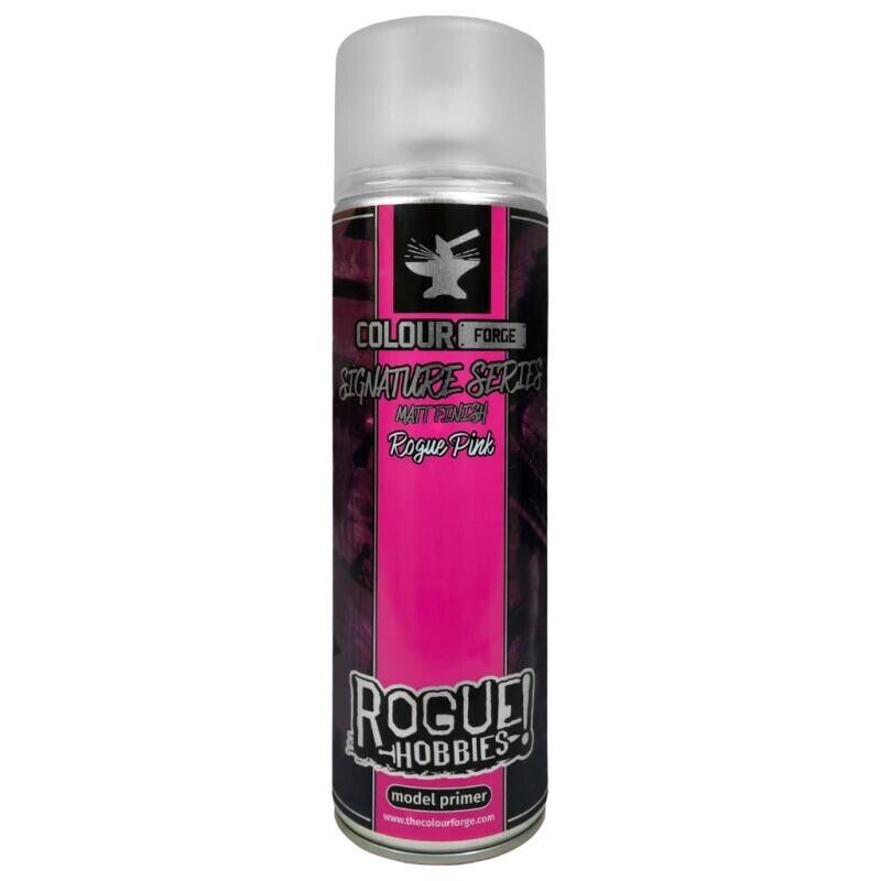 Colour Forge Signature Series Rogue Pink Spray Paint 500ml – Hot pink primer for miniatures (SKU: TCF-SPR-038, EAN: 5060843104322)