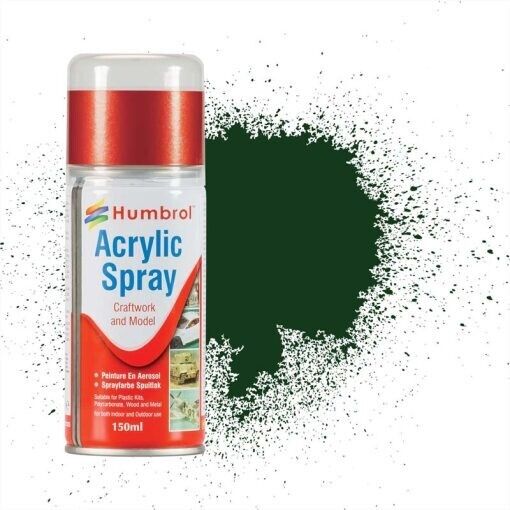 Humbrol No 3 Brunswick Green 150ml Enamel Spray Paint Can for Scale Model Kits