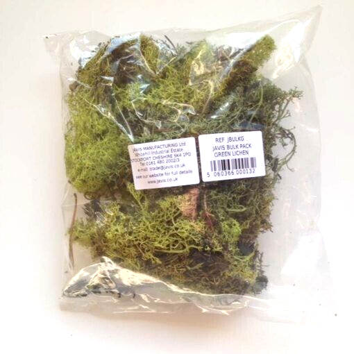 Lichen Bulk Pack Green JBULKG Natural Foliage for Model Railway and Diorama Scenery