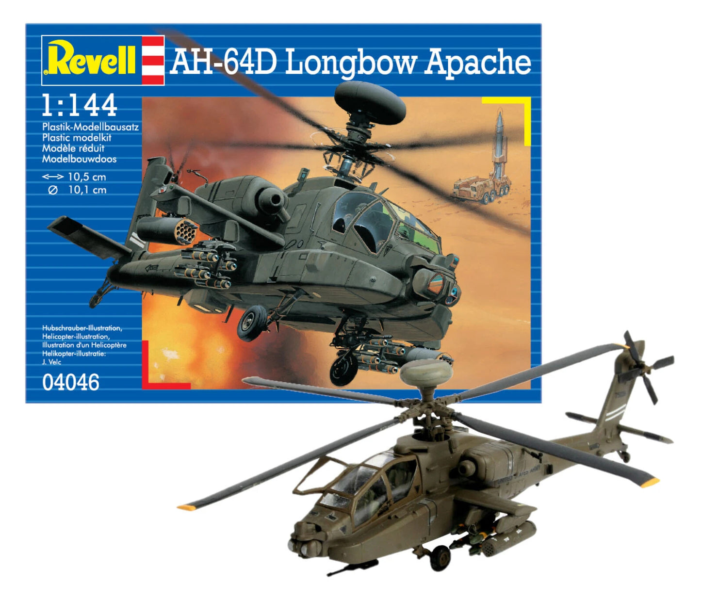 Apache AH-64 Longbow Helicopter Model Kit By Revell Scale 1:144 R04046