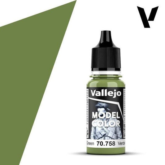 Vallejo  Model Colour Bright Green 70.758 18ml Paint Dropper Bottle