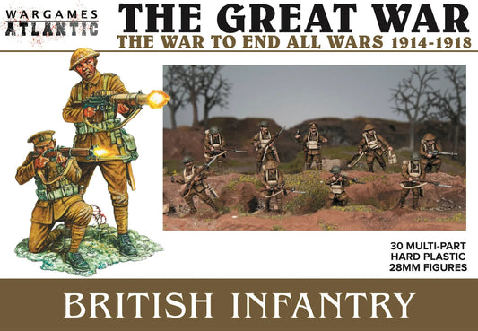 Wargames Atlantic British Infantry 30x Figures Great War WW1 1916-1918 FREE POST