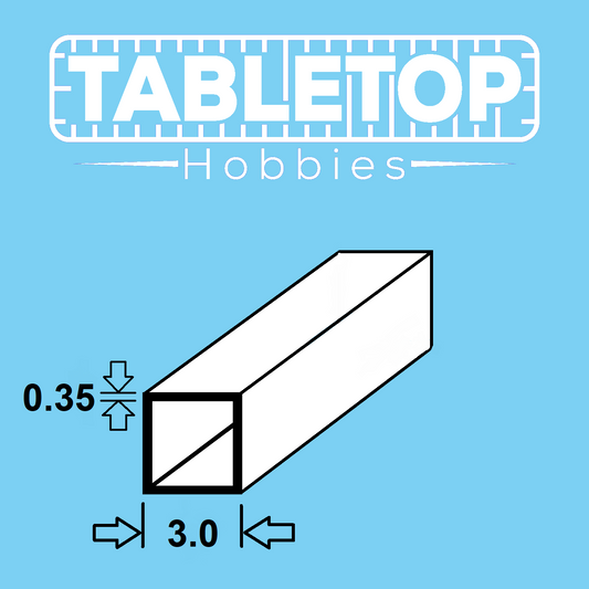 ABS Styrene Square Plastic Tube  2 To 10mm Diameter x 250mm Long Multibuy