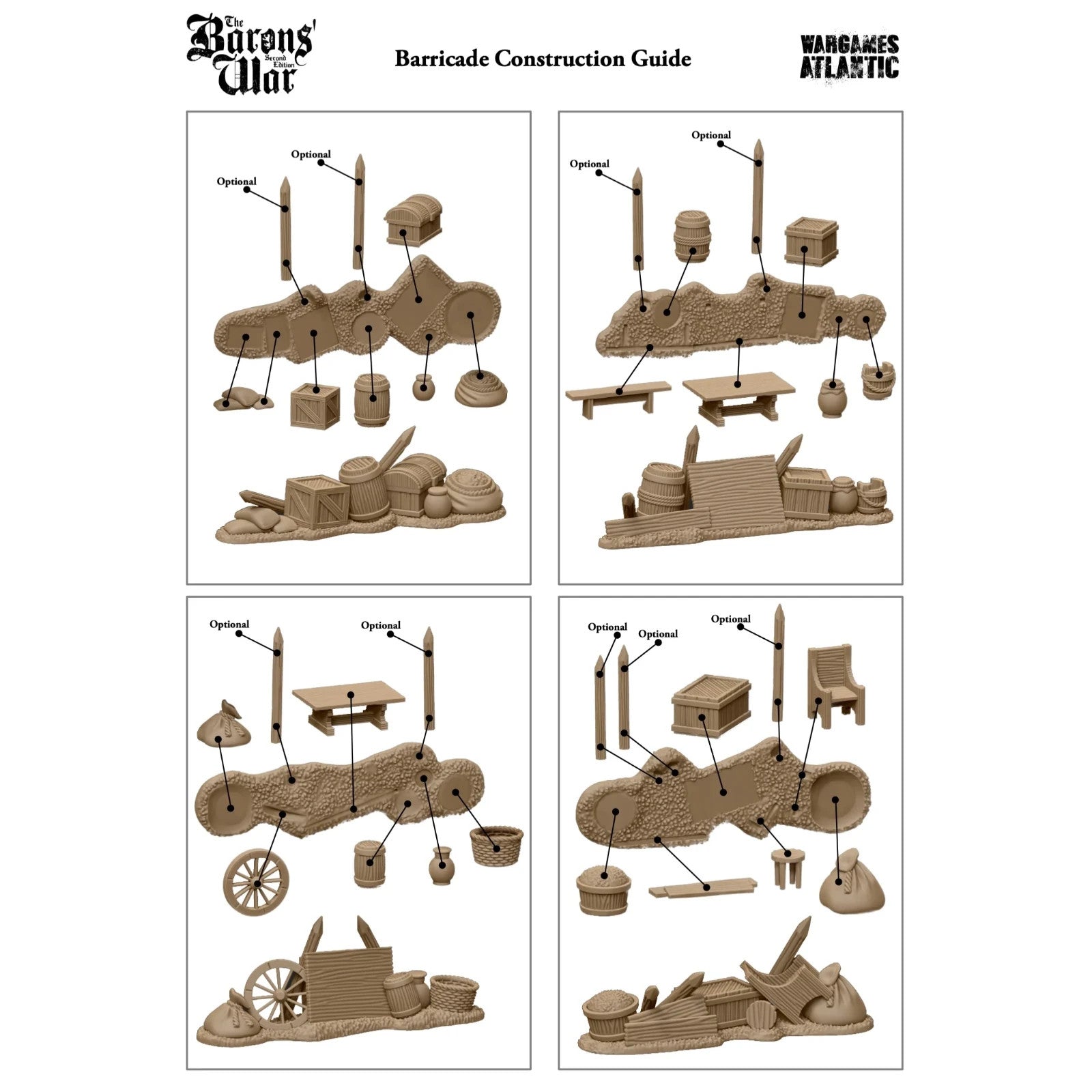 Wargames Atlantic Markets And Barricades Fantasy Wargaming Terrain FREE POST
