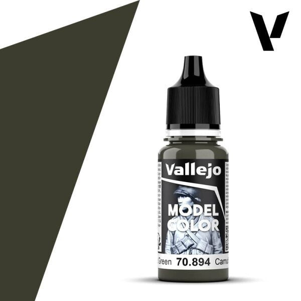 Vallejo  Model Colour Cam Olive Green 70.894 18ml Paint Dropper Bottle
