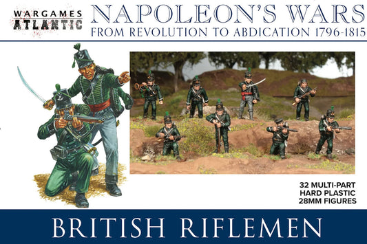 Wargames Atlantic British Riflemen 32x Napoleonic Miniatures FREE POST
