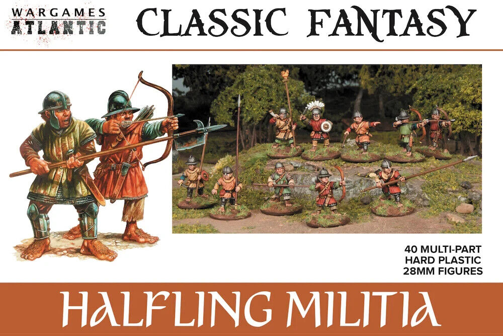 Wargames Atlantic Halfling Militia 40x Miniatures Classic Fantasy FREE POST
