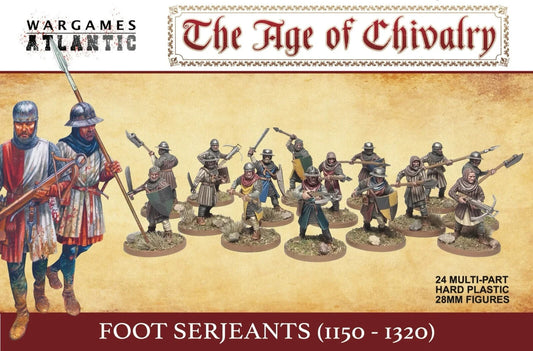 Wargames Atlantic Foot Sergeants 24x Miniatures 1150-1320 Chivalry FREE POST