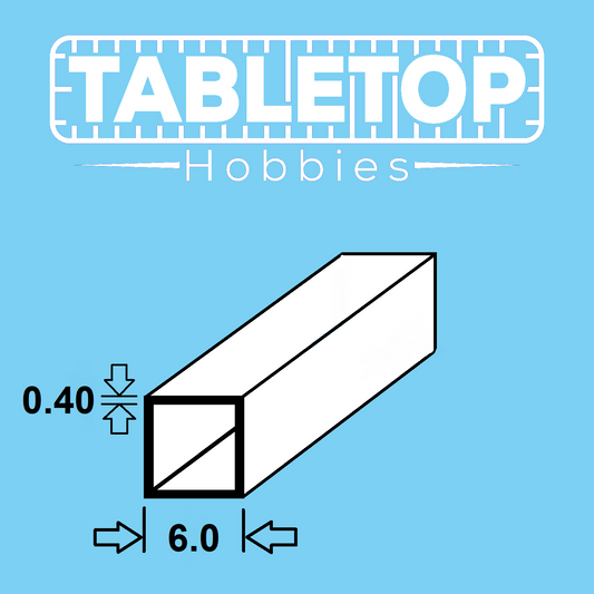 ABS Styrene Square Plastic Tube  2 To 10mm Diameter x 250mm Long Multibuy