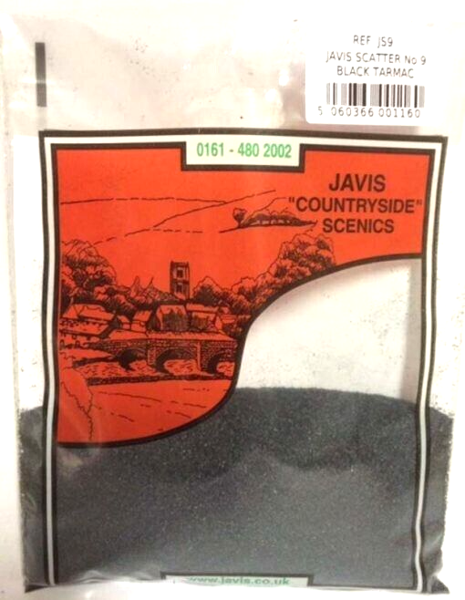 Javis No 9 Black Tarmac Scenic Scatter for Model Railway Roads and Dioramas