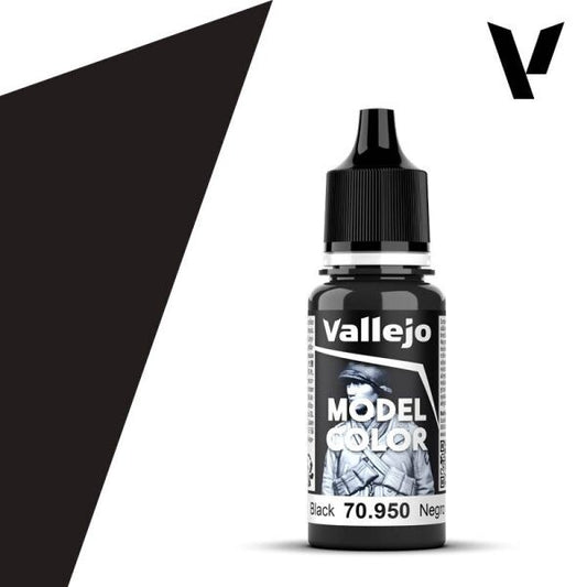 Vallejo  Model Colour Black 70.950 18ml Paint Dropper Bottle