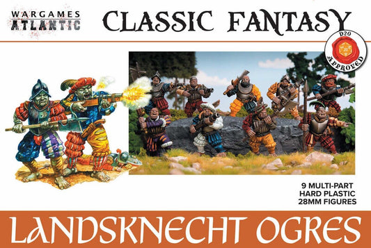 Wargames Atlantic Landsknecht Ogres 9x Miniatures Classic Fantasy FREE POST