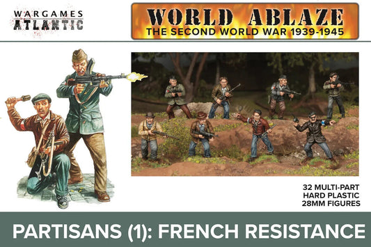 Wargames Atlantic Partisans French Resistance 32x Figures 1939-1945 FREE POST