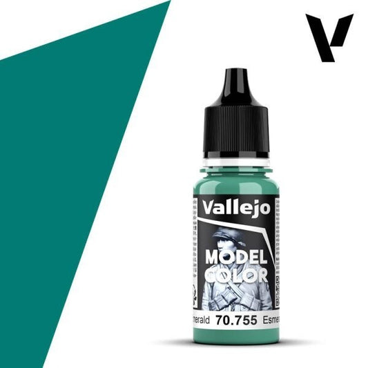 Vallejo  Model Colour Light Emerald 70.755 18ml Paint Dropper Bottle