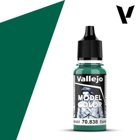 Vallejo  Model Colour Emerald 70.838 18ml Paint Dropper Bottle
