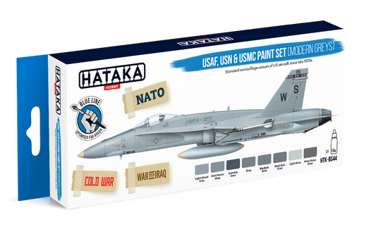 HTK-BS44 Hataka USAF USN USMC Modern Greys Paint Set product image
