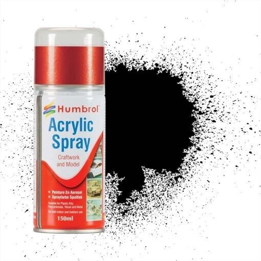 AD6033 Humbrol No 33 Black Matt Spray Paint 150ml