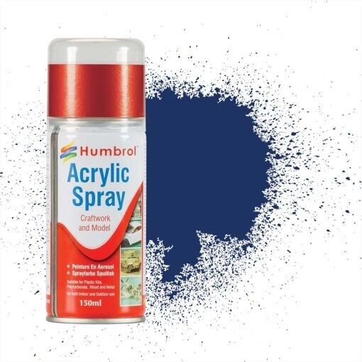 Humbrol No 15 Midnight Blue 150ml Enamel Spray Paint Can for Scale Model Kits
