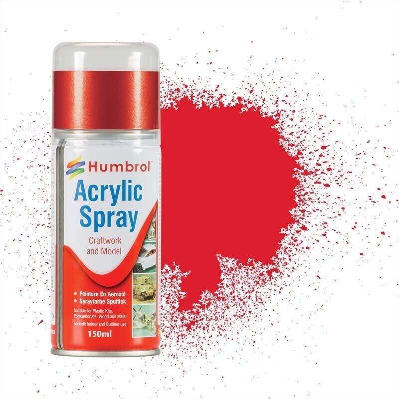 Humbrol No 19 Red 150ml Enamel Spray Paint Can for Scale Model Kits
