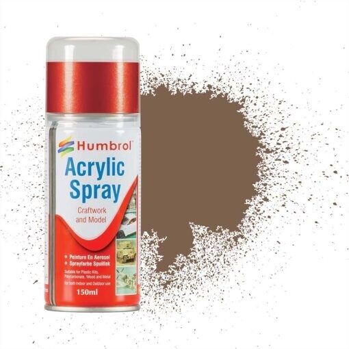 Humbrol No 29 Dark Brown 150ml Enamel Spray Paint Can for Scale Model Kits
