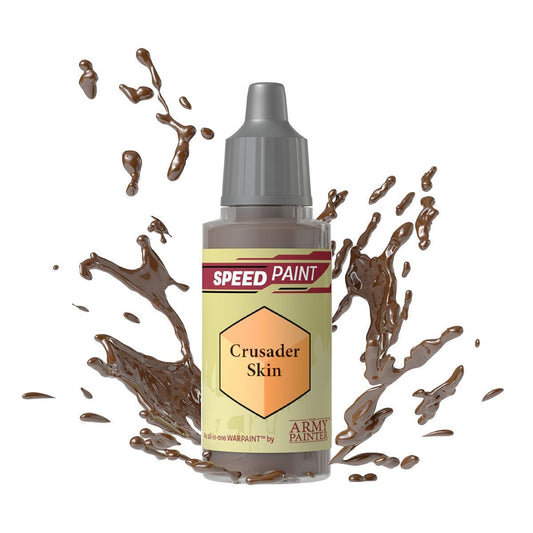 An 18ml dropper bottle of The Army Painter Speedpaint Crusader Skin, showing a medium, warm skin tone with a healthy, natural appearance.