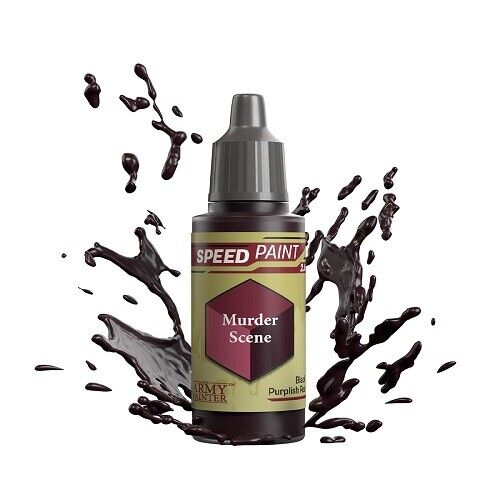 An 18ml dropper bottle of The Army Painter Speedpaint Murder Scene, showing a deep, dark blood-red color, ideal for gore effects.