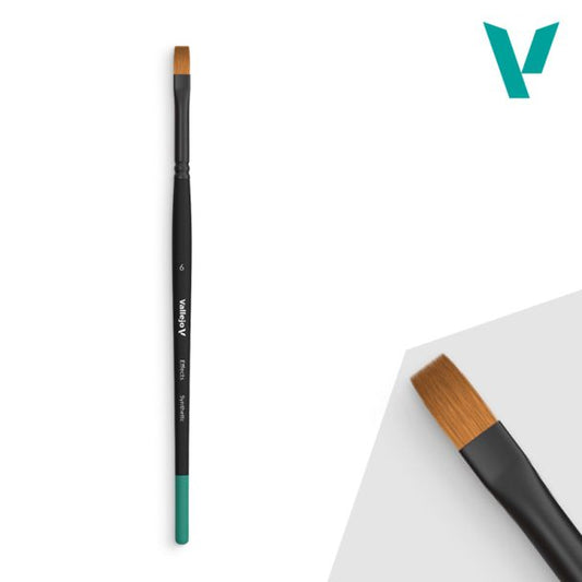 Vallejo Effects Flat Rectangular Synthetic Brush No. 6 for fine model effects