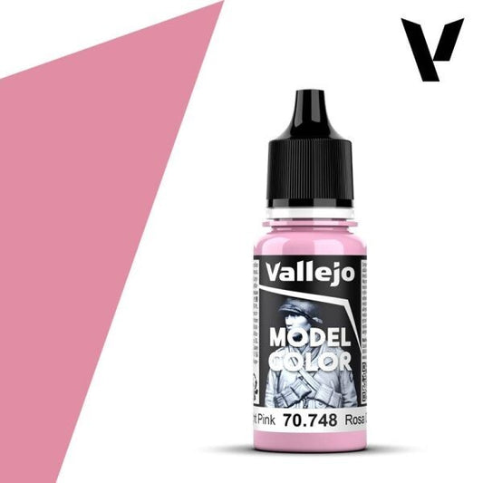 Vallejo Model Color 70.748 Light Pink acrylic paint in a 17ml dropper bottle for miniature painting and scale modeling.