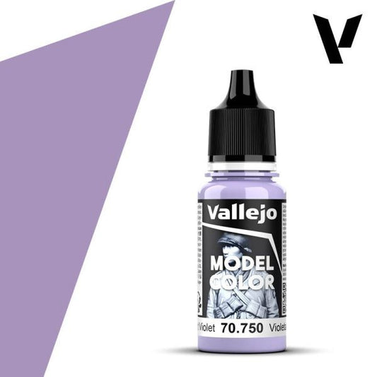 Vallejo Model Color 70.750 Light Violet acrylic paint in a 17ml dropper bottle for miniature painting and scale modeling.