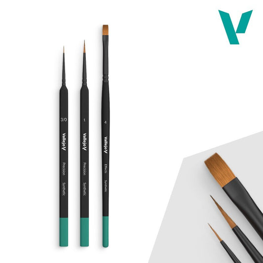 Vallejo Precision Brush Starter Set Sizes 0 1 2 for fine detail work