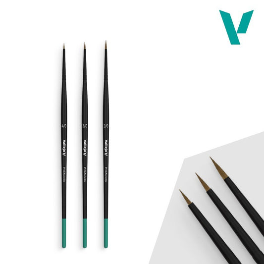 Vallejo Pro Modeller Definition Set Sizes 4/0 3/0 2/0 for fine model detail